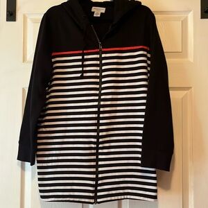 Liz Claiborne Fleece hooded jacket 0XL